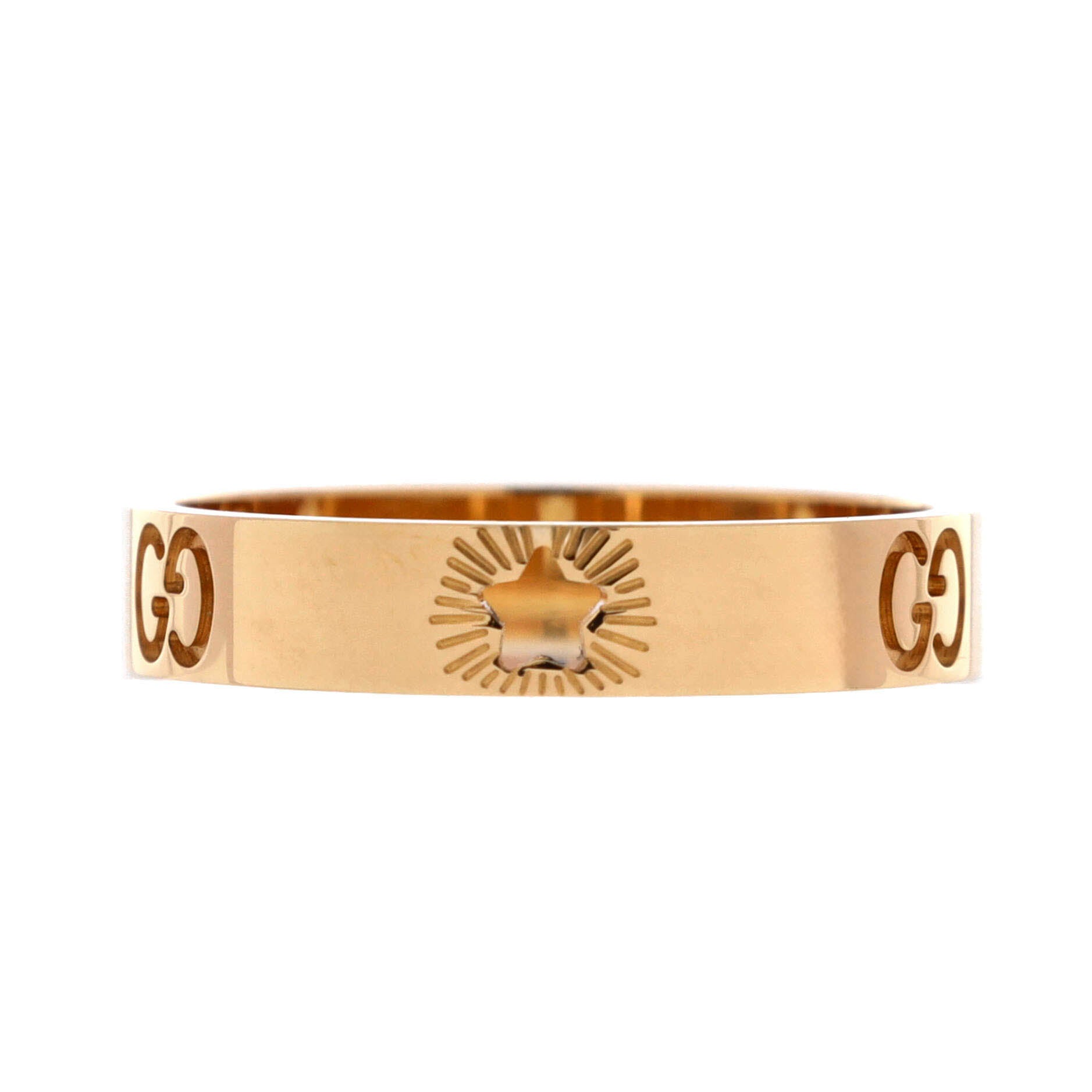 Gucci Icon Star Cut-Out Ring 18K Yellow Gold
