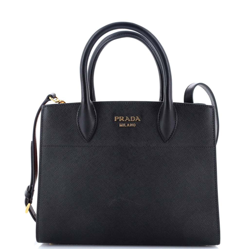 Prada Bibliotheque Tote Saffiano with City Calf Small