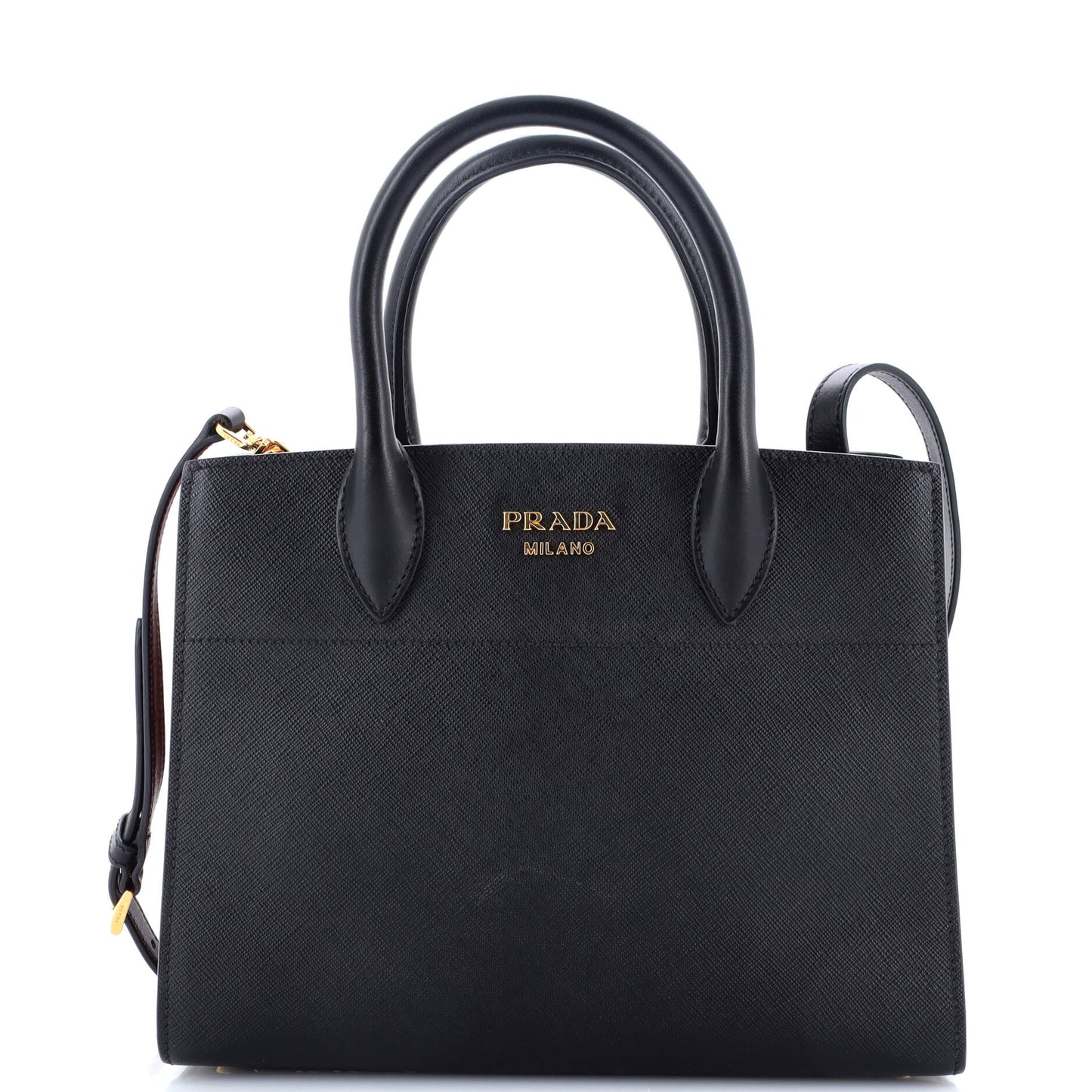Prada Bibliotheque Tote Saffiano with City Calf Small