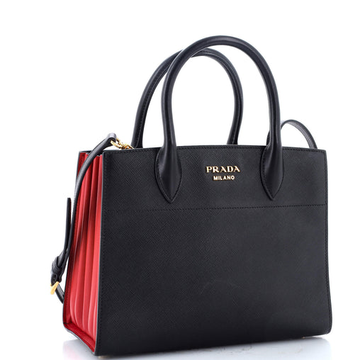 Prada Bibliotheque Tote Saffiano with City Calf Small