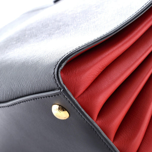 Prada Bibliotheque Tote Saffiano with City Calf Small