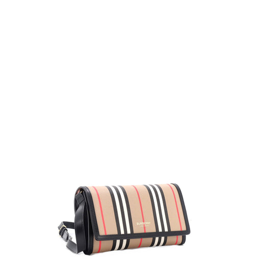 Burberry Hannah Wallet on Strap Icon Stripe E-Canvas