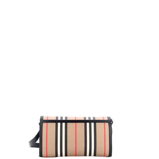 Burberry Hannah Wallet on Strap Icon Stripe E-Canvas
