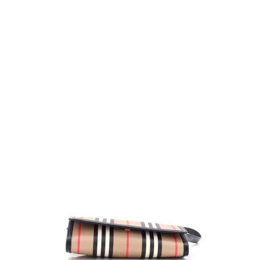 Burberry Hannah Wallet on Strap Icon Stripe E-Canvas