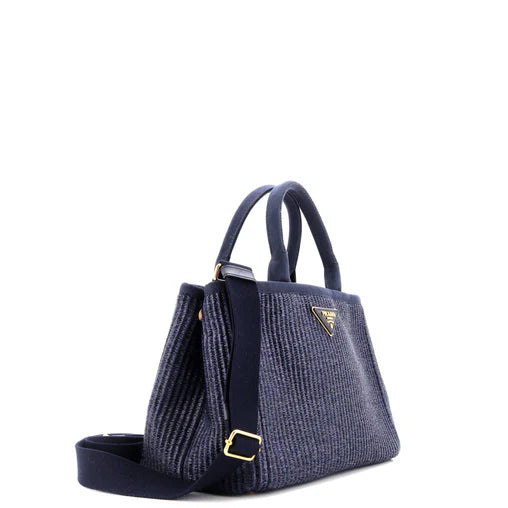 Prada Canapa Convertible Tote Raffia Mini