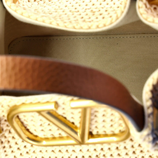 Valentino Garavani Rockstud Summer Tote Raffia Small
