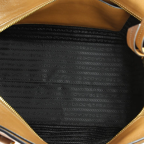 Prada Front Pocket Convertible Tote Glace Calf Small