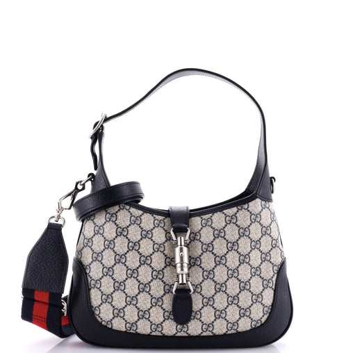 Gucci Web Strap Jackie 1961 Hobo GG Coated Canvas Small