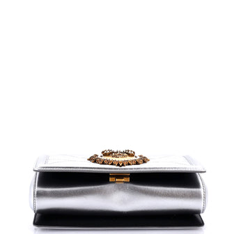 Dolce & Gabbana Devotion Full Flap Shoulder Bag Quilted Leather Small