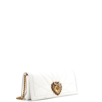 Dolce & Gabbana Devotion Chain Clutch Quilted Leather East West