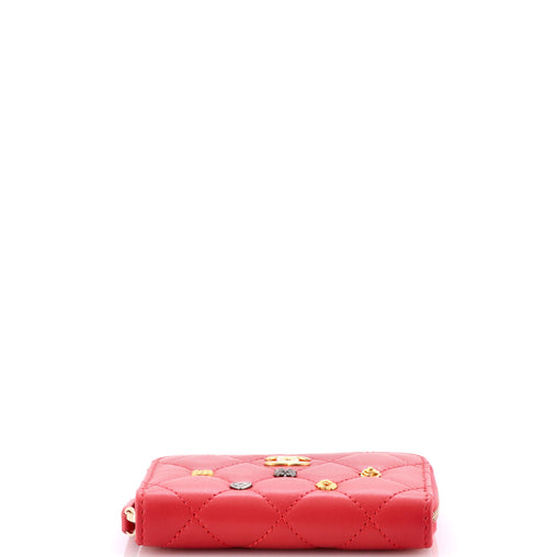 Chanel18K Charms Zip Coin Purse Quilted Lambskin Small