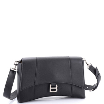 Balenciaga Downtown Soft Hourglass Shoulder Bag Leather Small