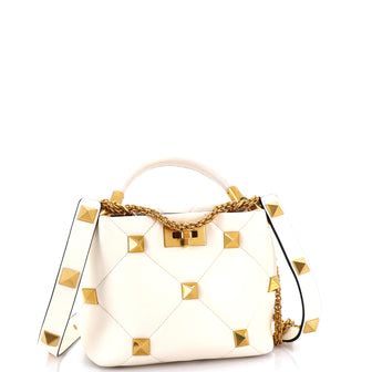 Valentino Garavani Roman Stud Top Handle Bag Quilted Leather Small