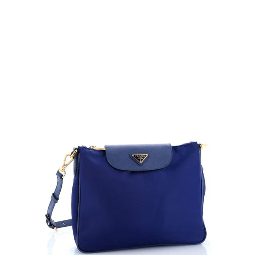 Prada Flap Zip Messenger Tessuto with Saffiano Leather