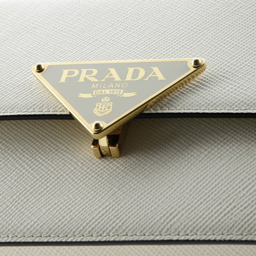 Prada Embleme Triangle Logo Flap Bag Saffiano Leather Small