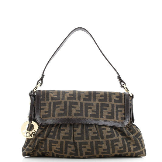 Fendi Chef Flap Bag Zucca Canvas Small