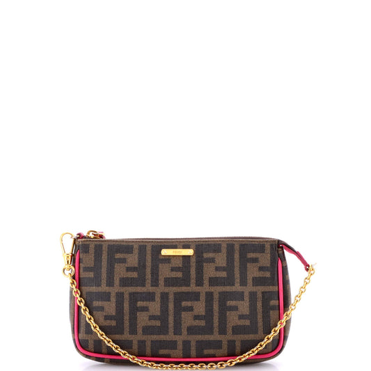 Fendi Chain Pochette Zucca Coated Canvas