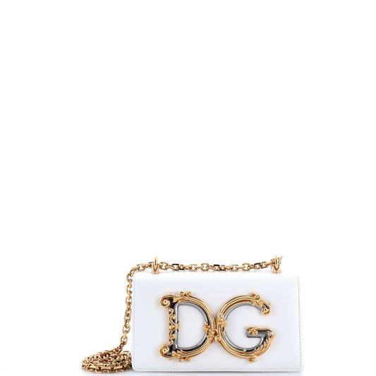 Dolce & Gabbana DG Girls Flap Bag Embellished Leather Mini