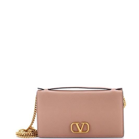 Valentino Garavani VLogo Signature Wallet on Chain Leather