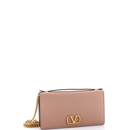 Valentino Garavani VLogo Signature Wallet on Chain Leather