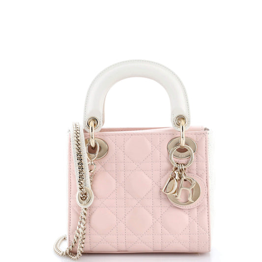 Christian Dior Lady Dior Chain Bag Cannage Quilt Lambskin Mini