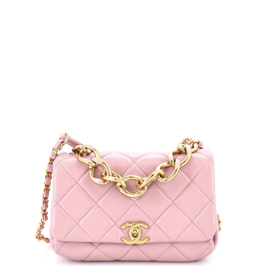 Chanel Color Match Flap Bag Quilted Lambskin Small
