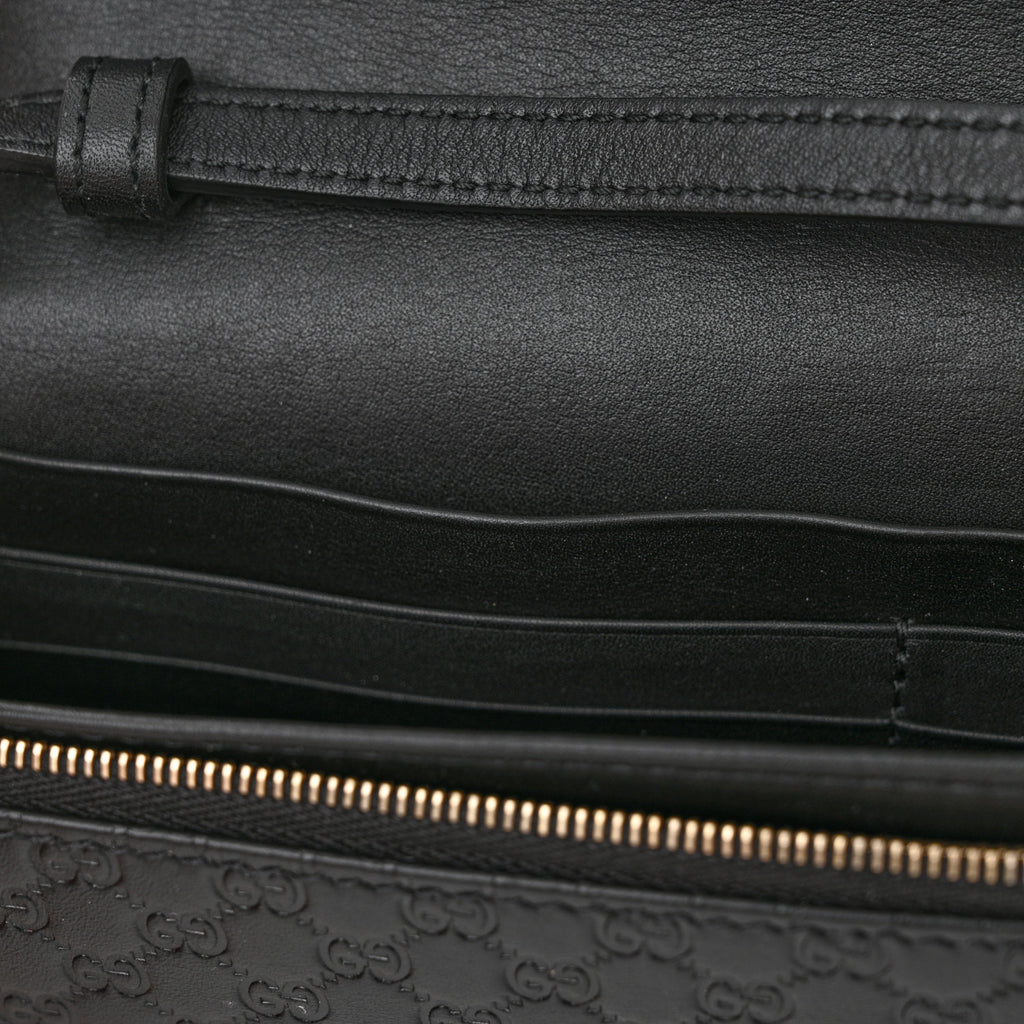Gucci  Microguccissima Crossbody Wallet Black