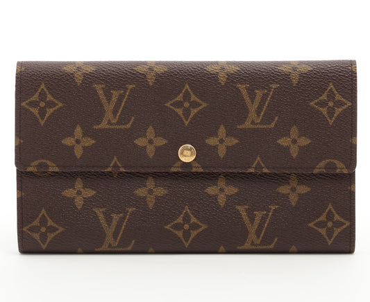 Louis Vuitton Monogram Pochette Porte Monecredit Brown