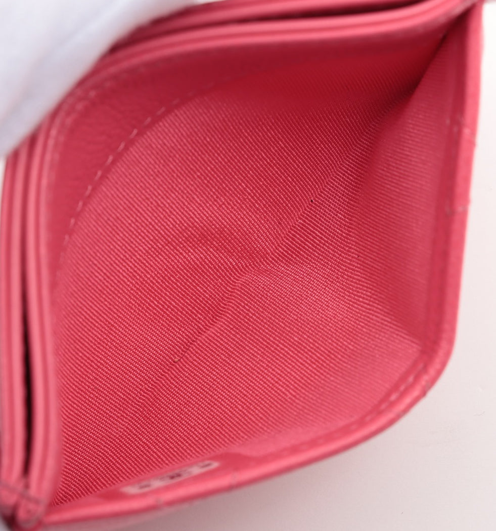 Chanel Matelasse Caviar Skin Card Case Pink