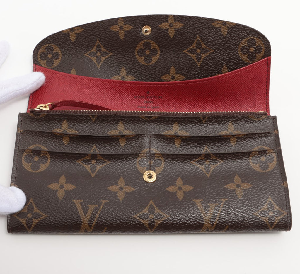 Louis Vuitton Monogram Portofeuille Emilie Rouge Long