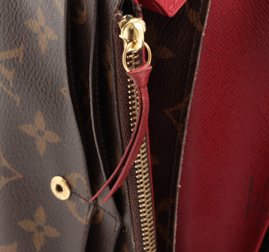 Louis Vuitton Monogram Portofeuille Emilie Rouge Long