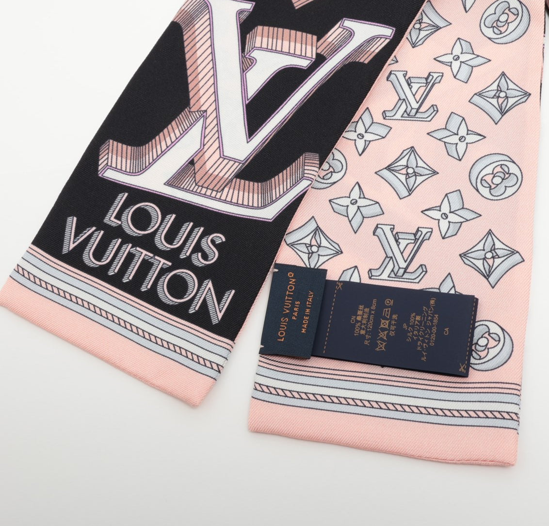 Louis Vuitton Bandeau Ultimate Scarf Silk Pink
