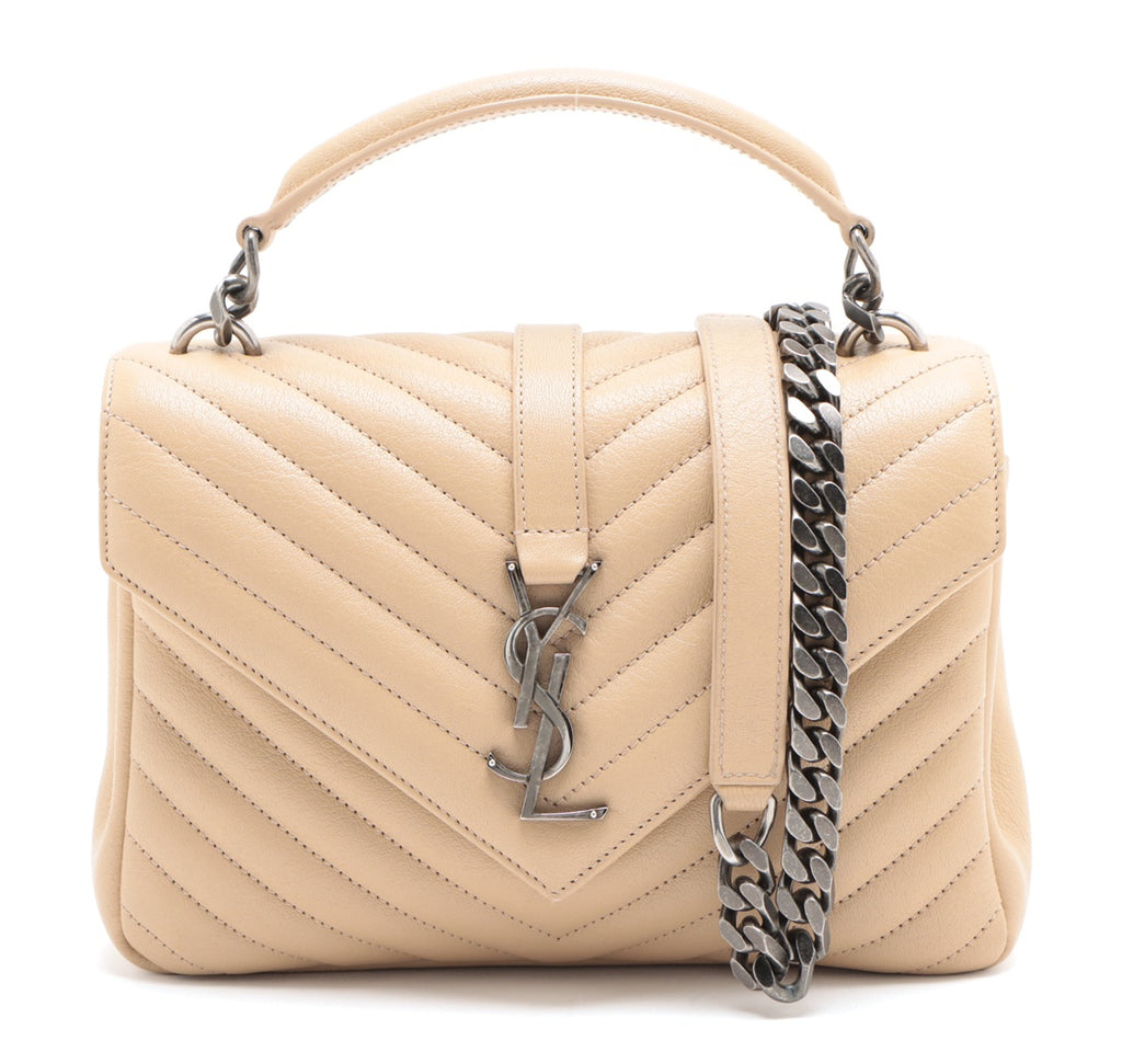 Saint Laurent Paris College Leather 2 Way Shoulder Bag