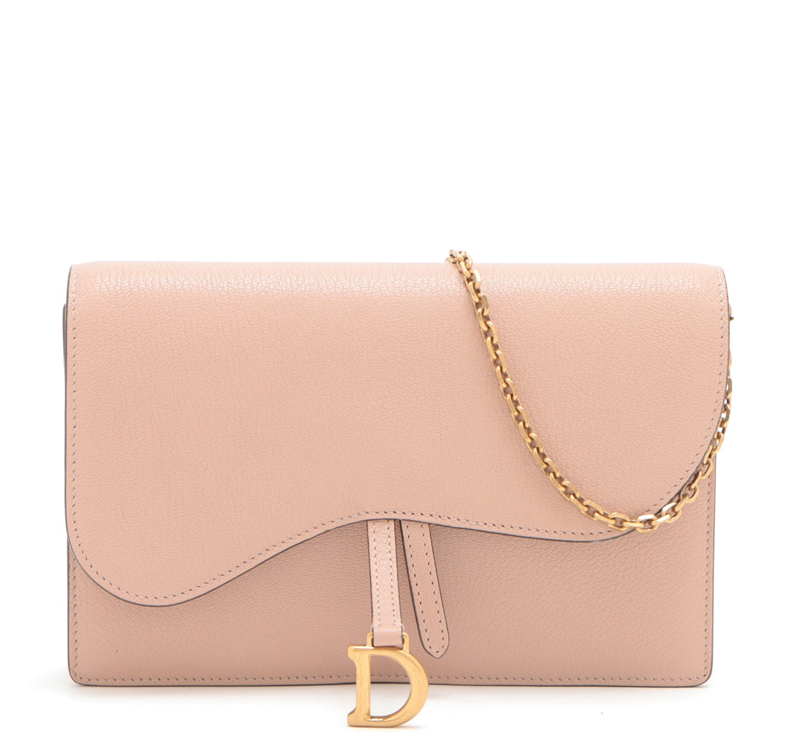 Christian Dior Saddle Leather Chain Wallet