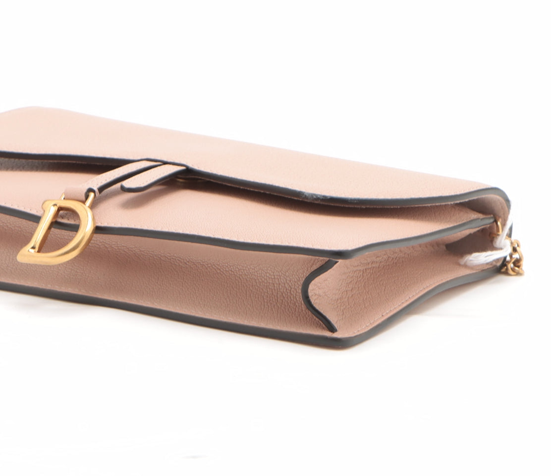 Christian Dior Saddle Leather Chain Wallet