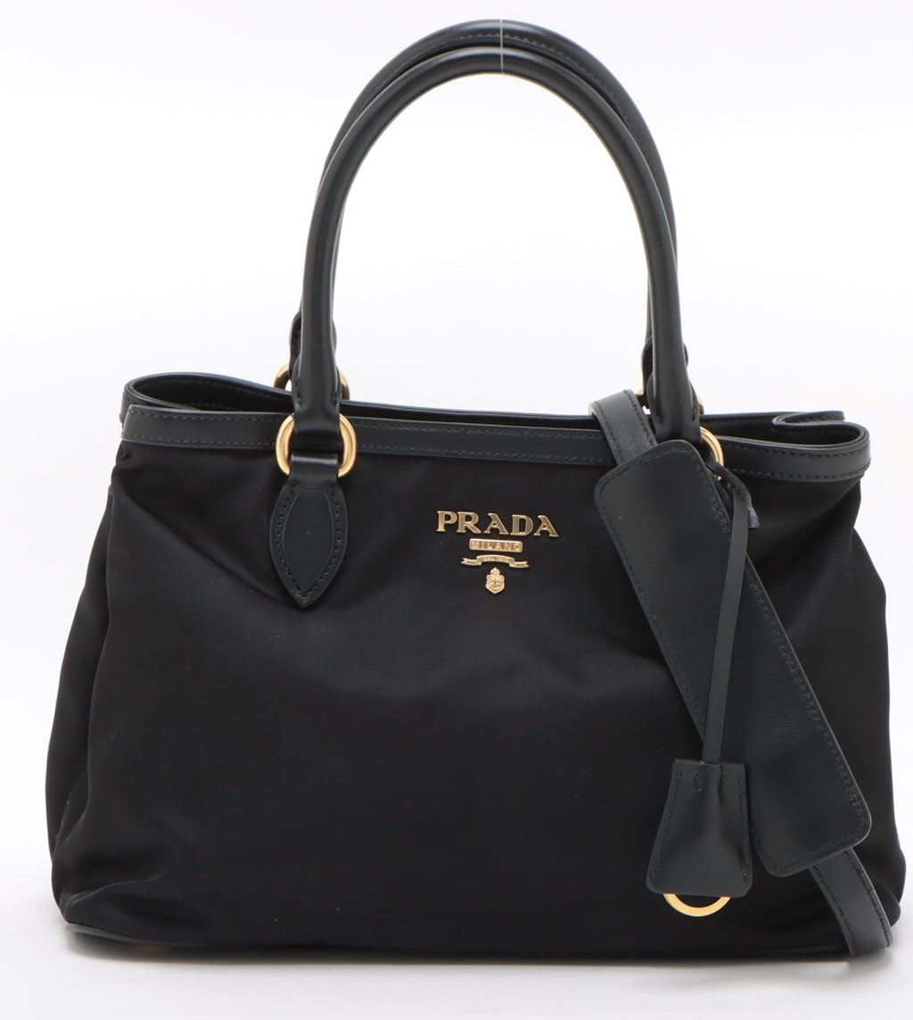 Prada Tessuto Nylon & Leather 2 Way Handbag