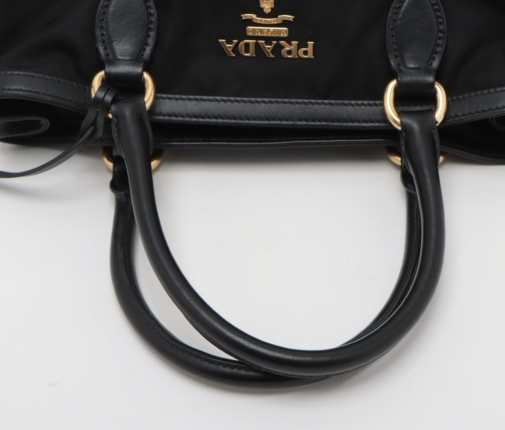 Prada Tessuto Nylon & Leather 2 Way Handbag