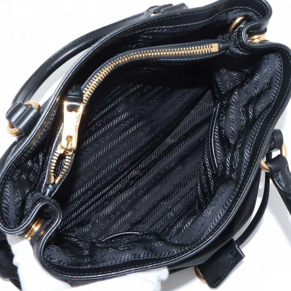 Prada Tessuto Nylon & Leather 2 Way Handbag
