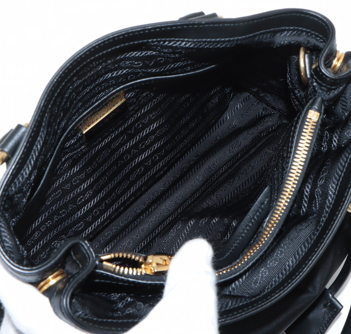 Prada Tessuto Nylon & Leather 2 Way Handbag