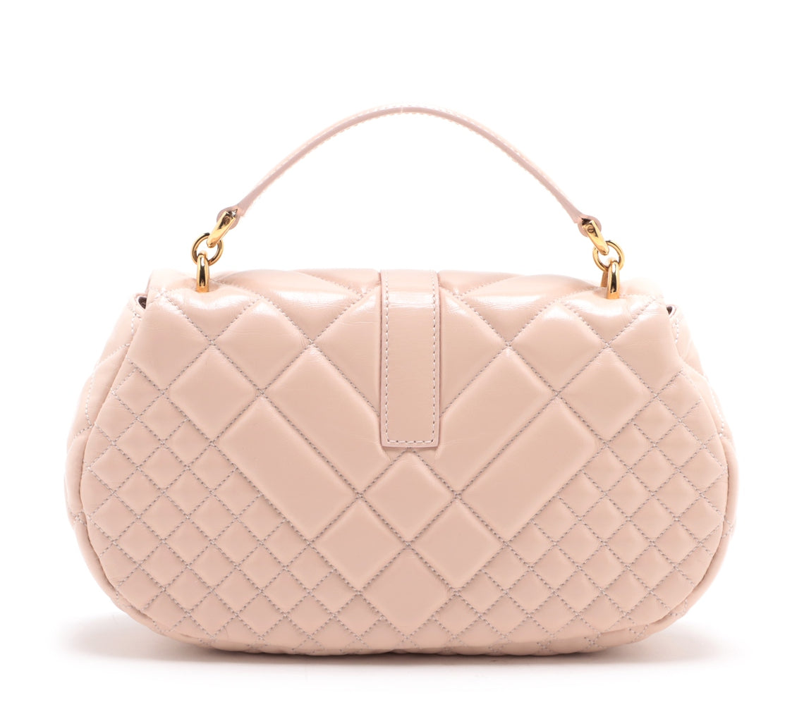 Versace Greca Goddess Patent Leather 2 Way Shoulder Bag Pink