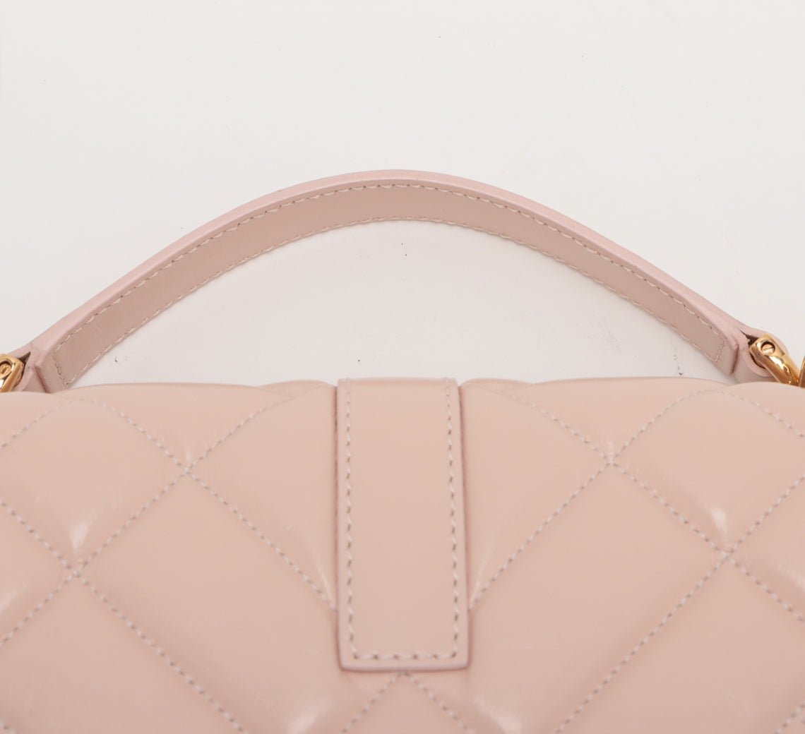 Versace Greca Goddess Patent Leather 2 Way Shoulder Bag Pink