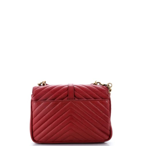 Saint Laurent Classic Monogram Envelope Satchel Matelasse Chevron Leather Small