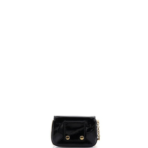 Fendi Chain Baguette Charm Bag Patent Nano