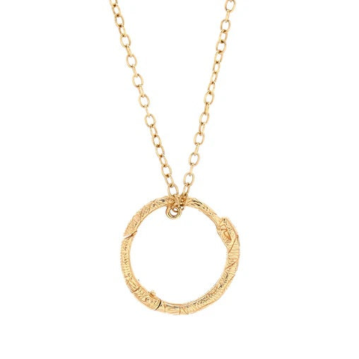 Gucci Ouroboros Pendant Necklace 18K Yellow Gold