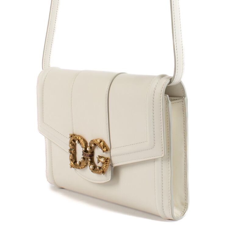 New Dolce & Gabbana White Amore Crossbody Bag