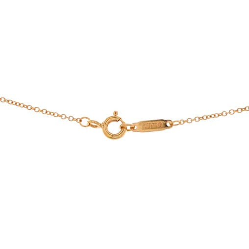 Tiffany & Co. Metro Open Heart Pendant Necklace 18K Rose Gold and Diamonds Mini