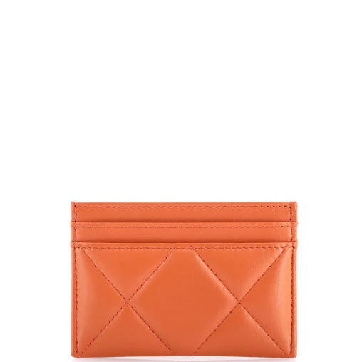 Chanel 19 Card Holder Quilted Leather