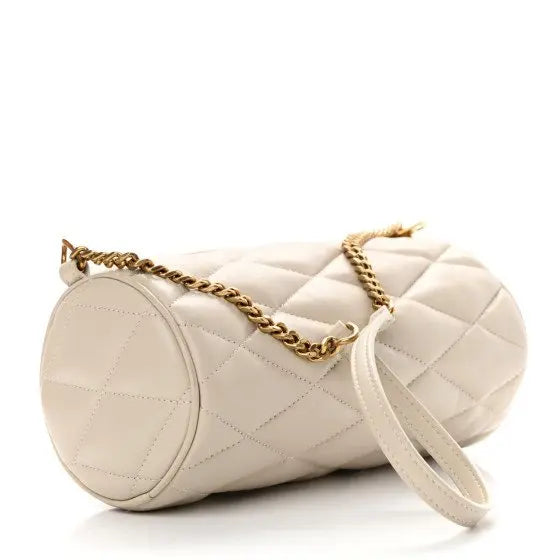 New Saint Laurent 2022 Mini Quilted Lambskin Sade Tube Bag shoulder bag