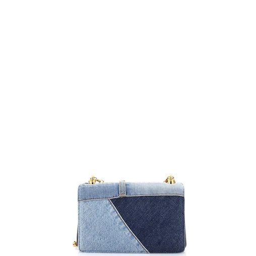 Dolce & Gabbana DG Girls Flap Bag Patchwork Denim Small