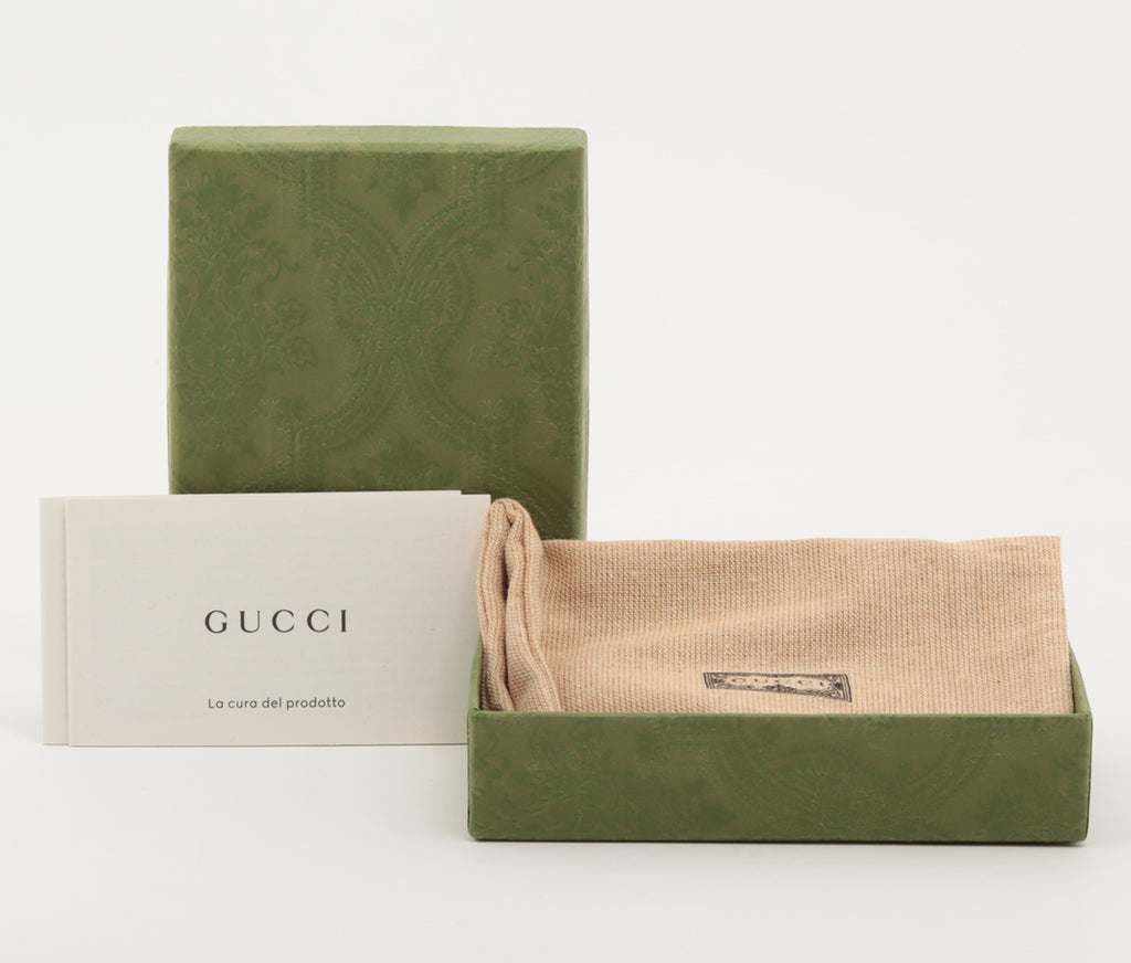 Gucci Logo Keyring GP & Leather Black×Gold